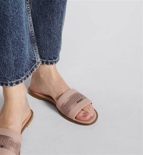 christian dior nude slides|Dway Slide Nude Calfskin and Embroidered Cotton .